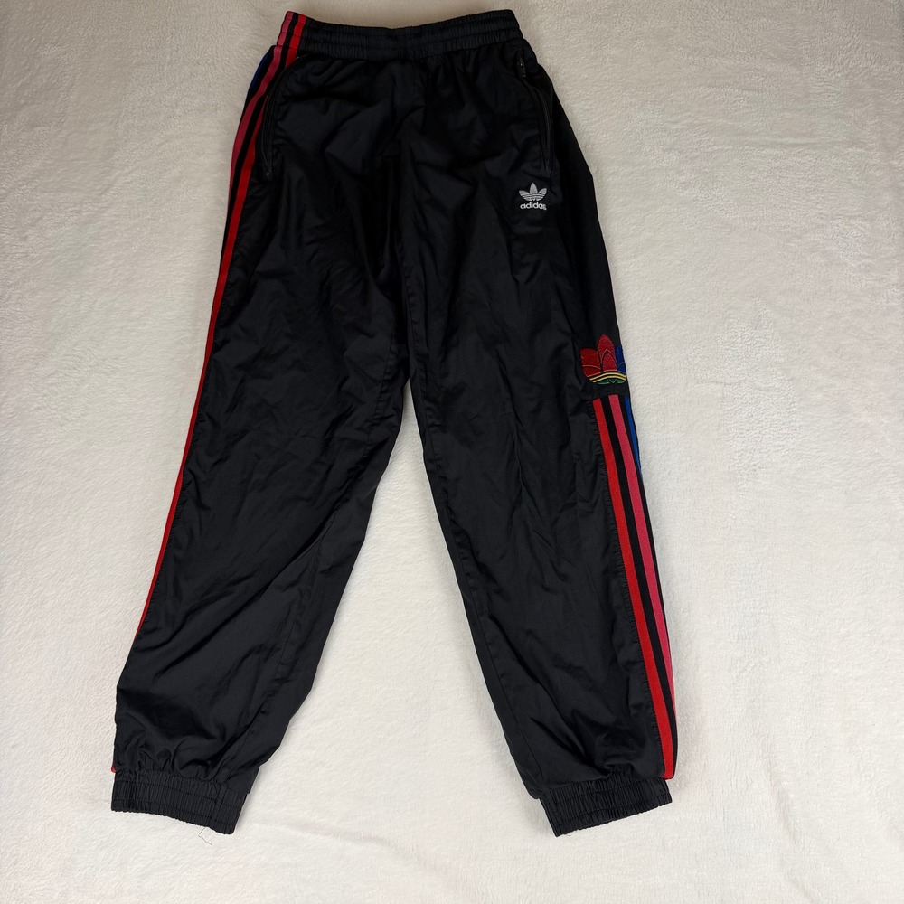 Adidas Originals 3D TreFoil Track Pants Mens Small Black Multicolor Stripes
